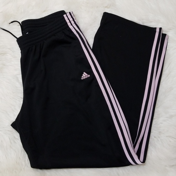 adidas pants pink stripes